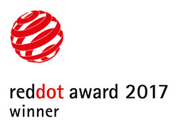 Red dot award logo.