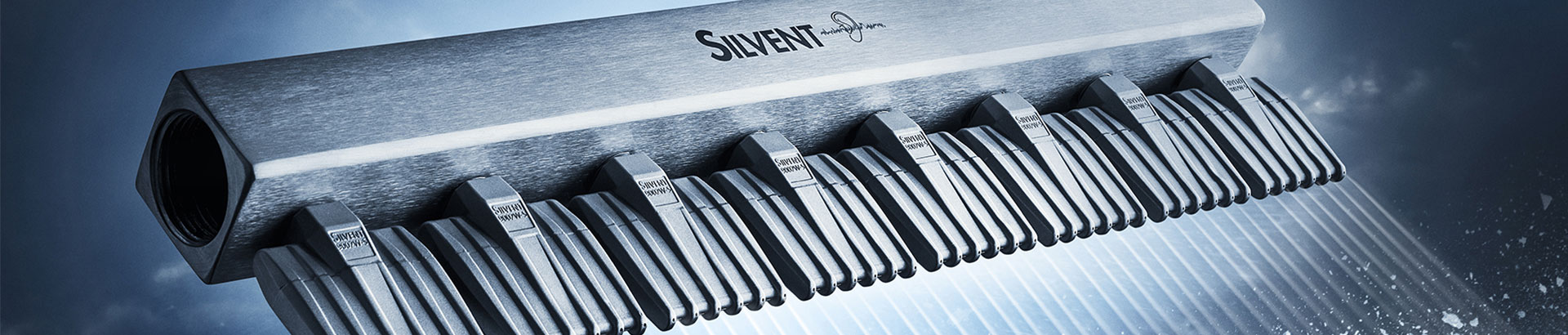 Silvent air knife with air jets on gray background